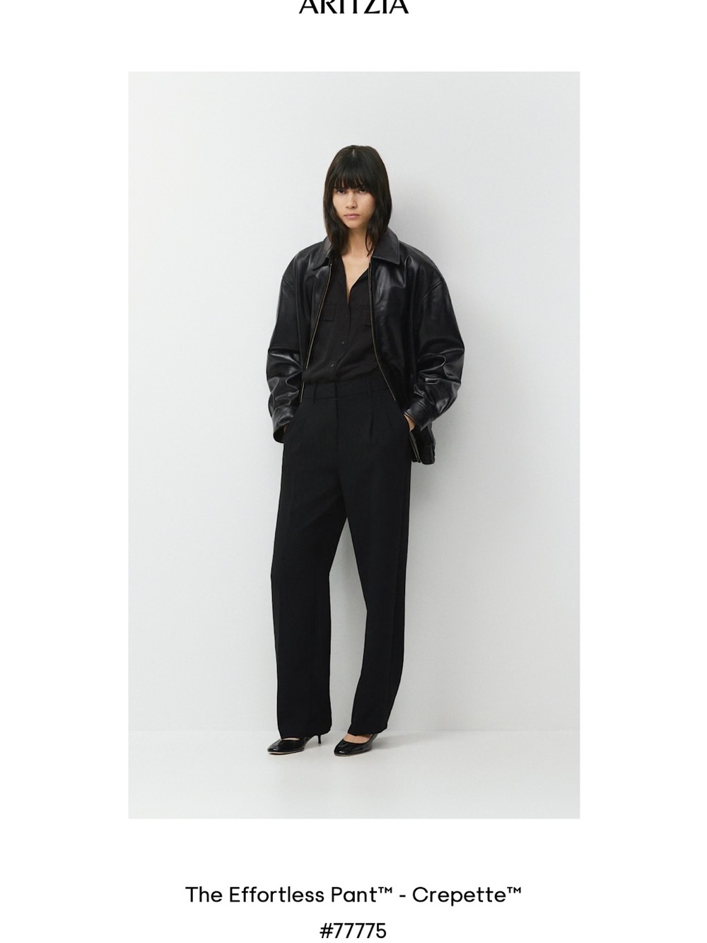 Wilfred Wide-Leg Effortless Pant in Black